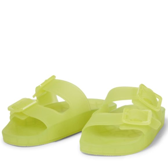 NEW IN BOX! NWT! Balenciaga Mallorca Dual Buckle Slide Neon Yellow Sandal 7 - Picture 1 of 16